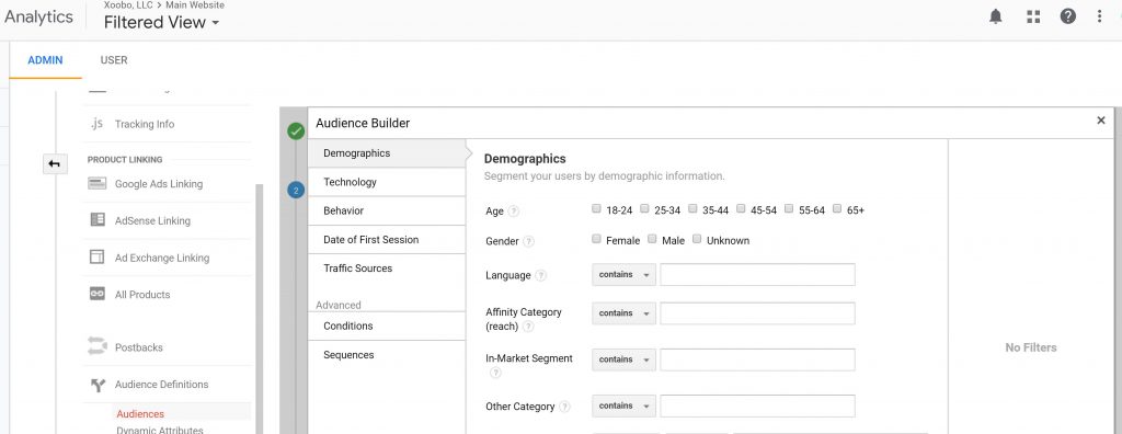 google analytics audience builder