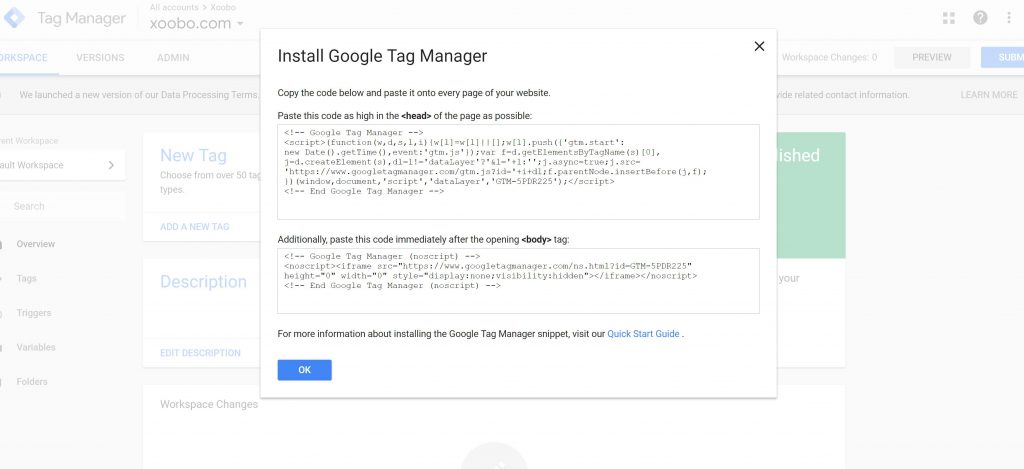 google tag manager script