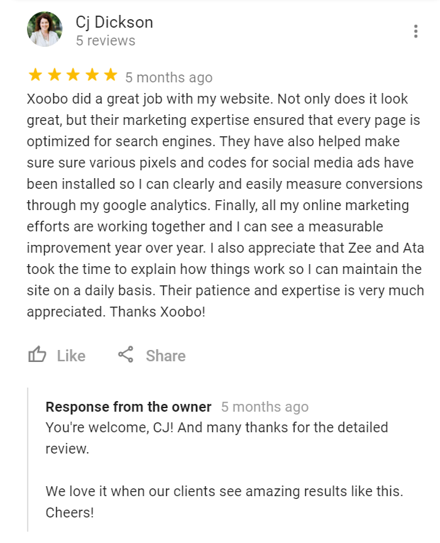 Google Review for Xoobo