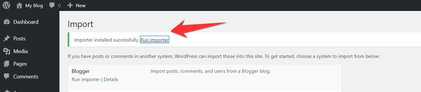 Run Importer WordPress